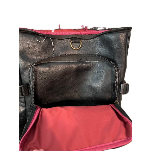 Baosha Bp-16 Pu Leather Casual Backpack College Black - Picture 4 of 5